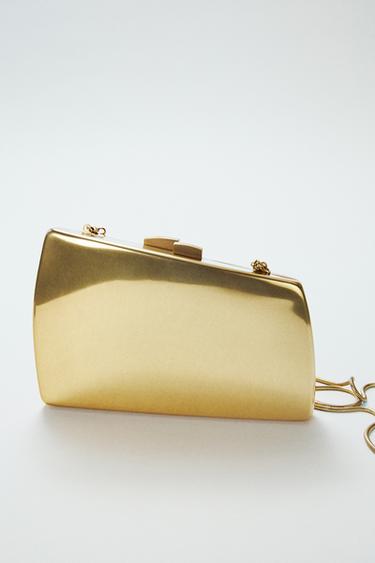 BOLSO CAJA METÁLICA - Oro de Zara
