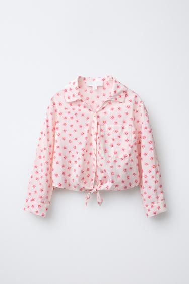 CHEMISE IMPRIMÉ NŒUD - Rose moyen de Zara - Image 1