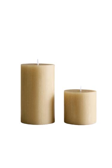 DECORATIVE CYLINDRICAL CANDLE - Cream by Zara