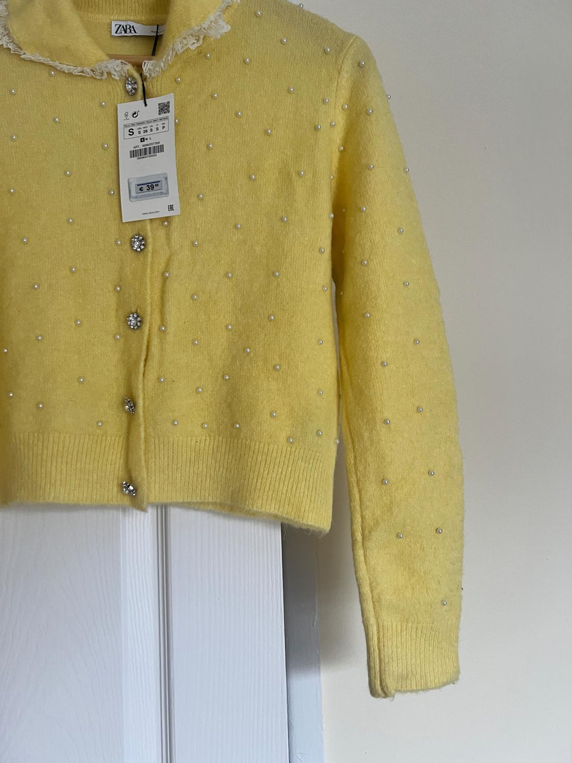 KNIT CARDIGAN WITH FAUX PEARL APPLIQUÉS - Image 2