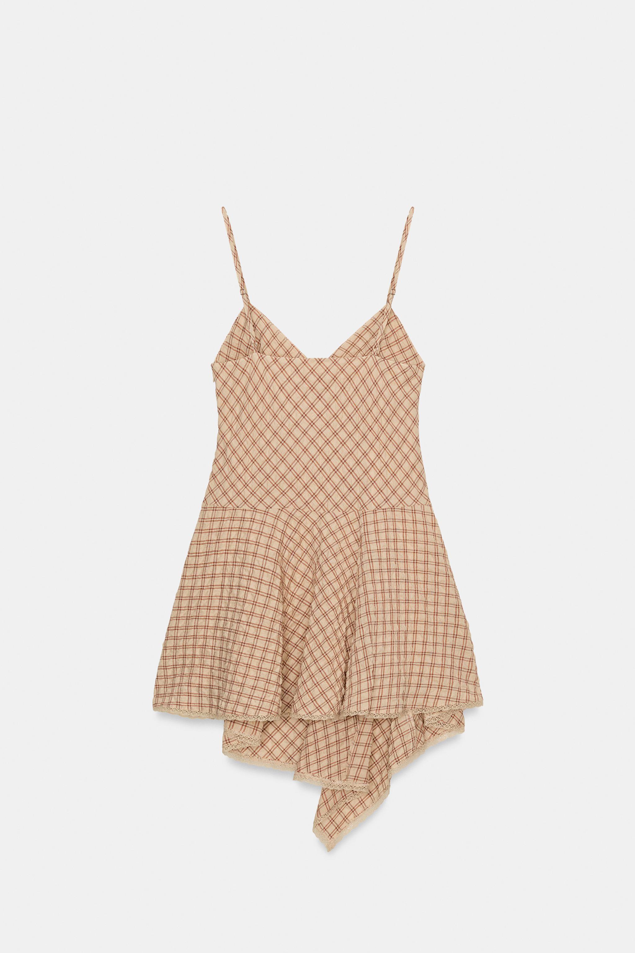 SHORT PLAID LACE DRESS