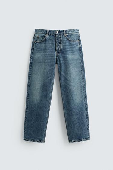 JEANS CALÇA RETA REGULAR - Azul-médio da Zara