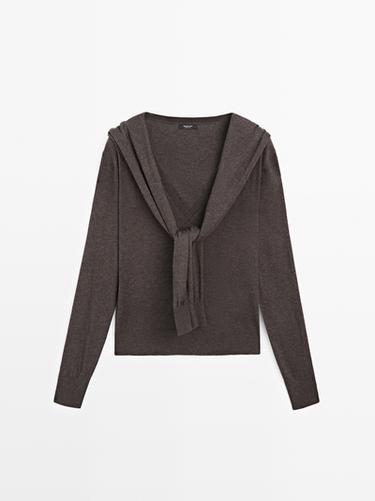 Jersey punto detalle mangas multiposición - Marrón de Zara