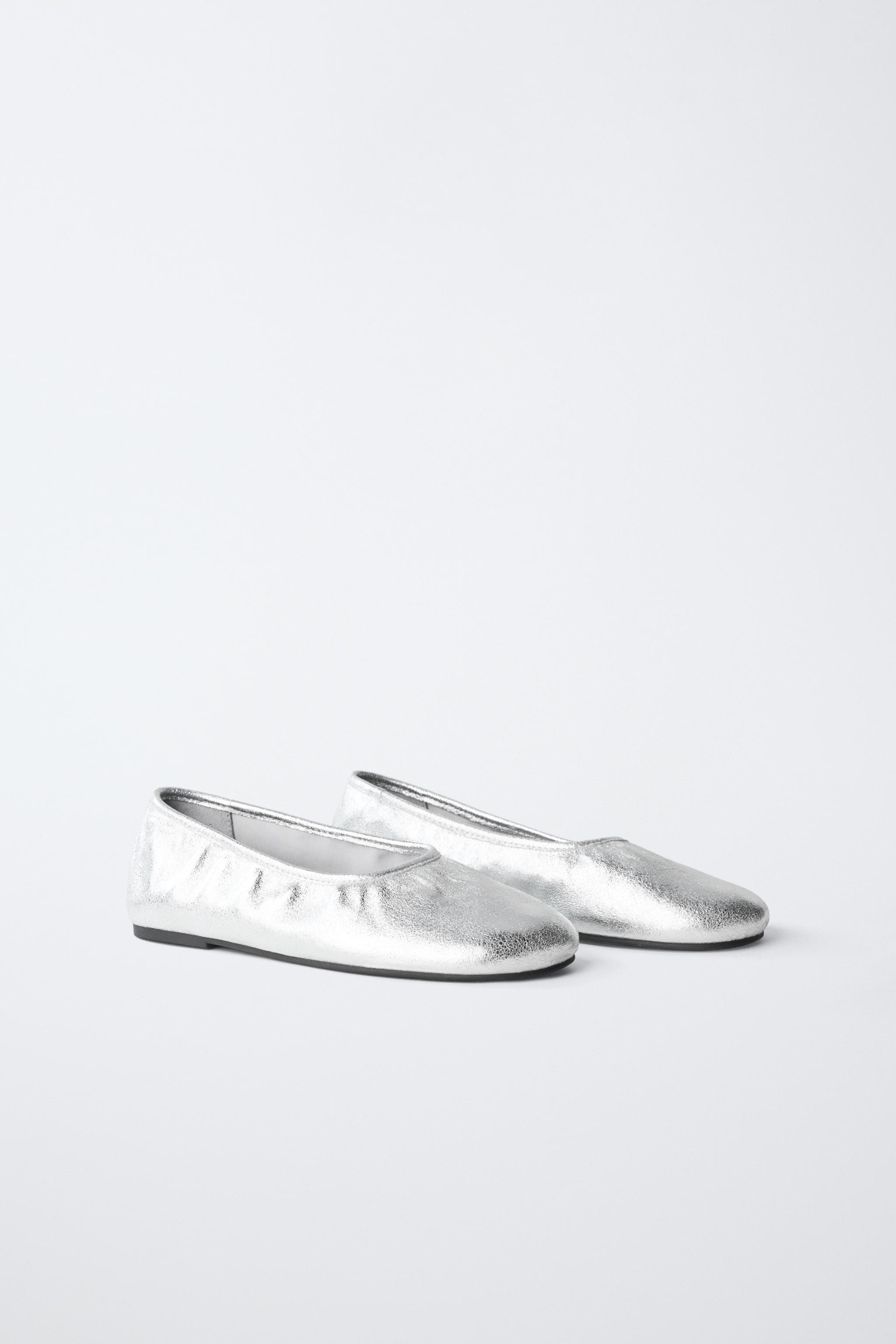 SILVER BALLET FLATS — Silver (alternate view)