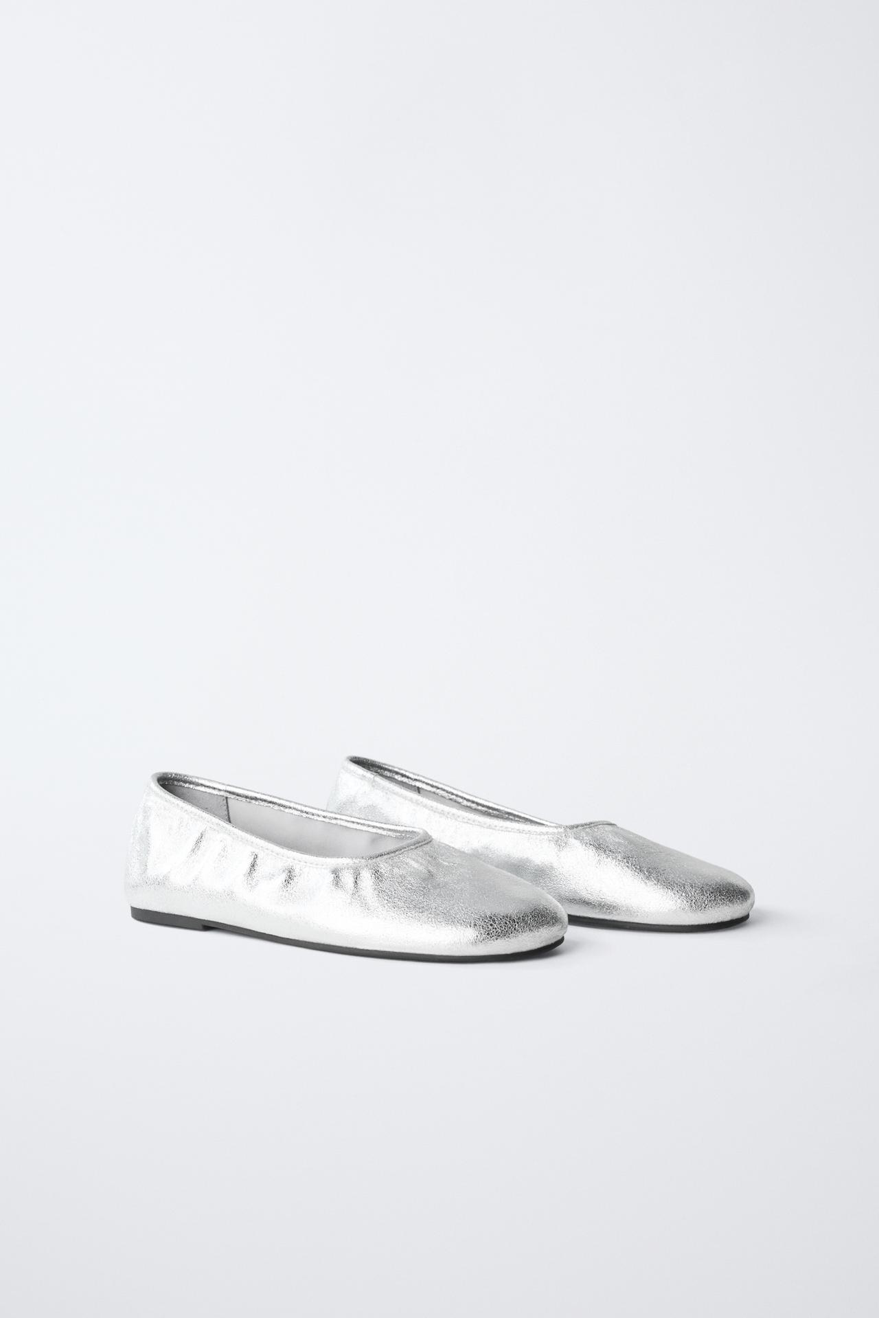 SILVER BALLET FLATS — Silver