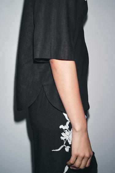 CHEMISE BRODÉE PIÈCES DE FANTAISIE ZW COLLECTION - Noir / Blanc de Zara - Image 5