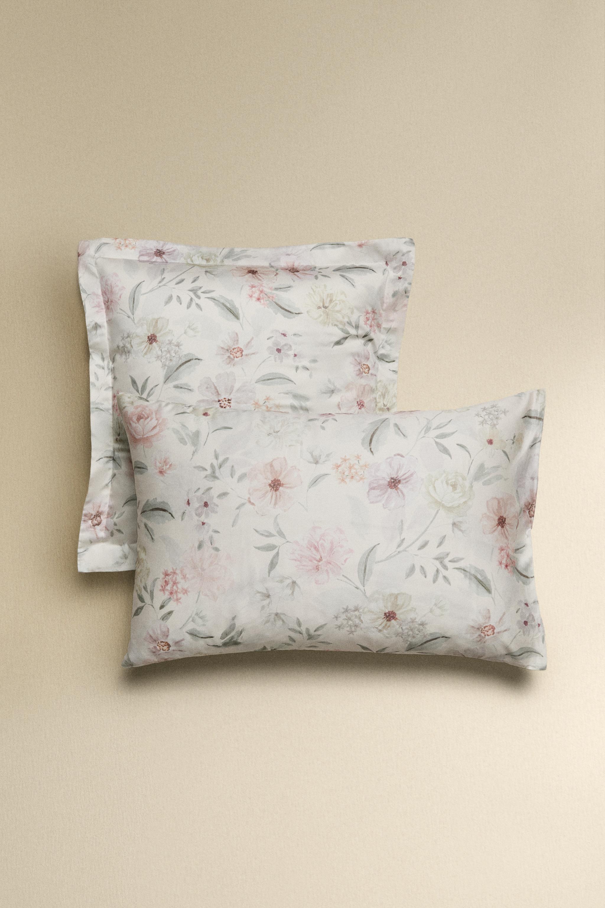 FLORAL SATEEN PILLOWCASE