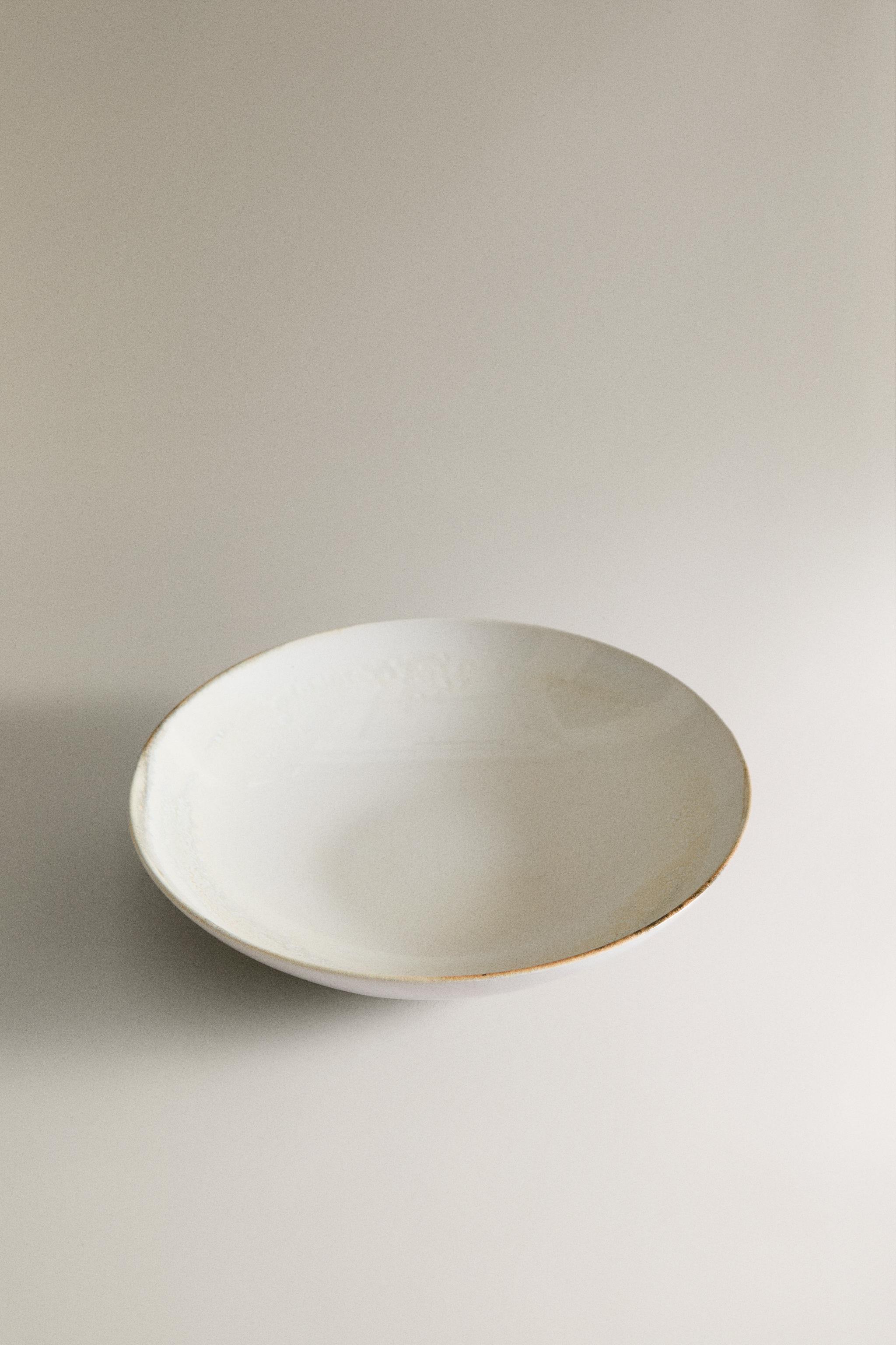 STONEWARE SOUP PLATE — Ecru