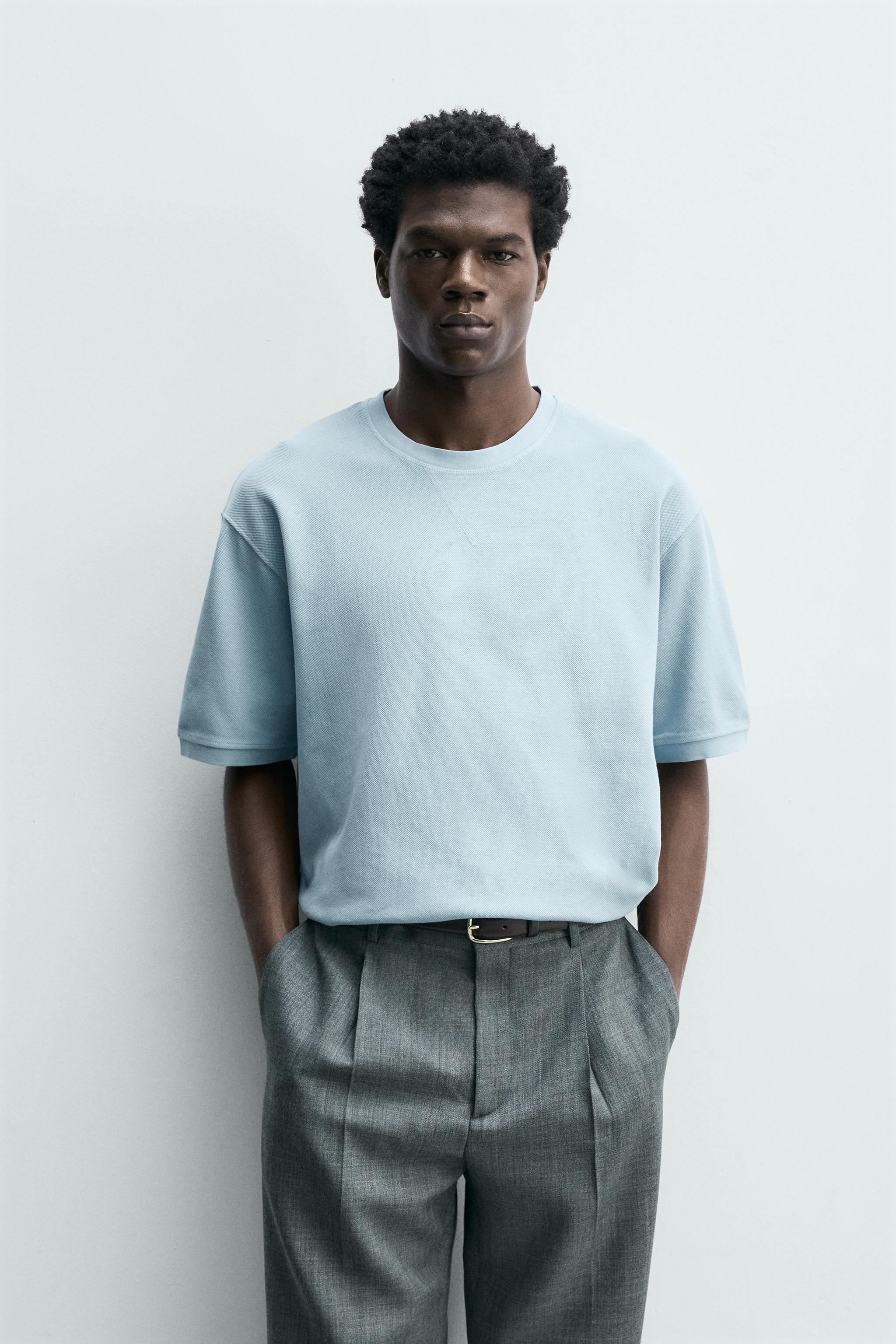 REGULAR FIT PIQUÉ TEXTURED SWEATSHIRT