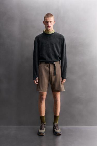 Zara TECHNICAL CARGO SHORTS - Brown - Image 0