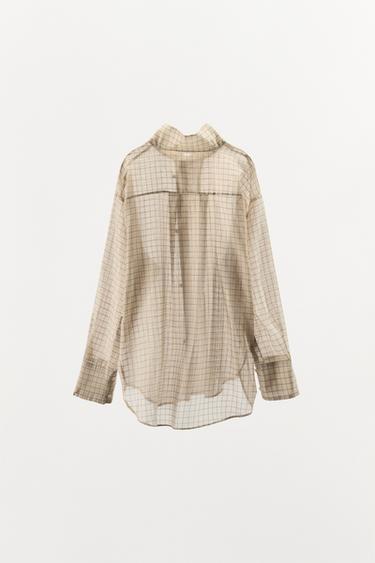 CHECK SHIRT - Ecru by Zara - Image 6