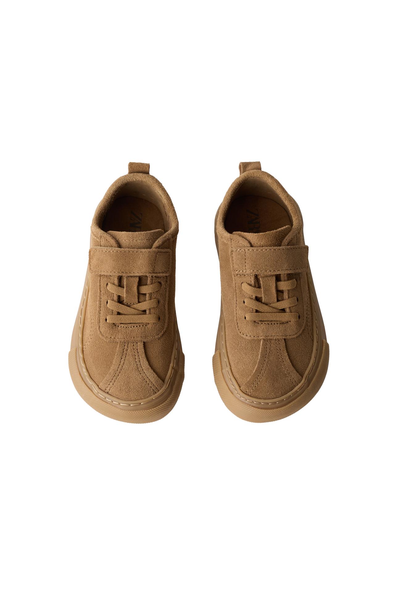 LEATHER BAREFOOT SNEAKERS — Beige