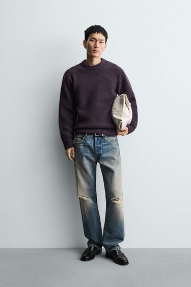 BOXY FIT TEXTURED JUMPER - Purple by Zara