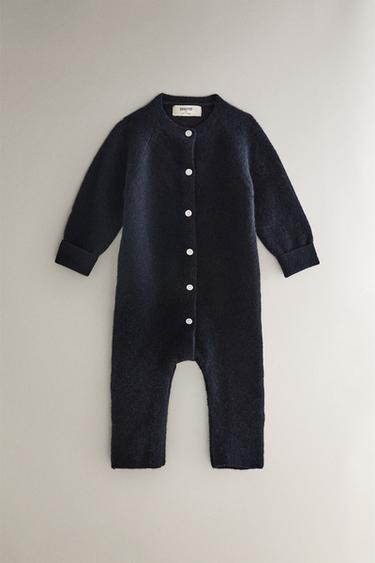 Zara CASHMERE BABY ROMPER - 海藍色