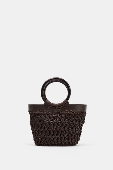 MINI RAFIA-KURVETASKE - Brun fra Zara
