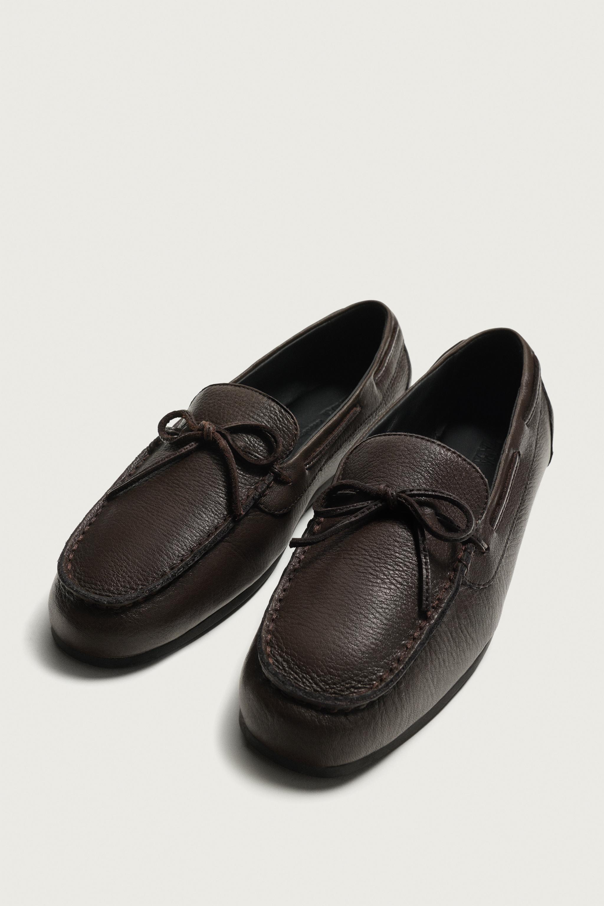 MOCASSINS EN CUIR À NŒUD AARON LEVINE X ZARA