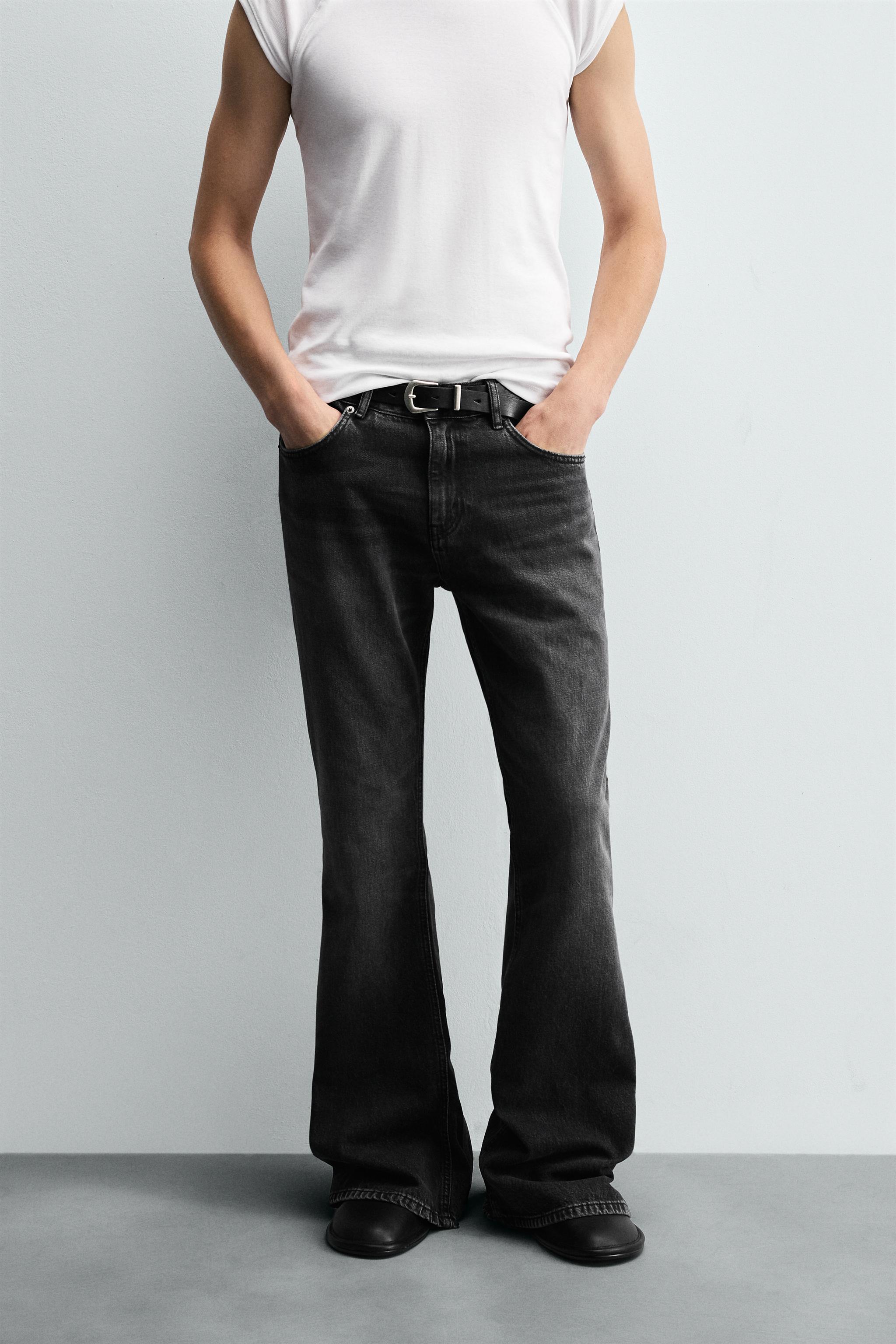 zara ワイドレッグフレアパンツ　メンズ ZARA ワイドレッグフレアパンツ フレアスラックス - メルカリ