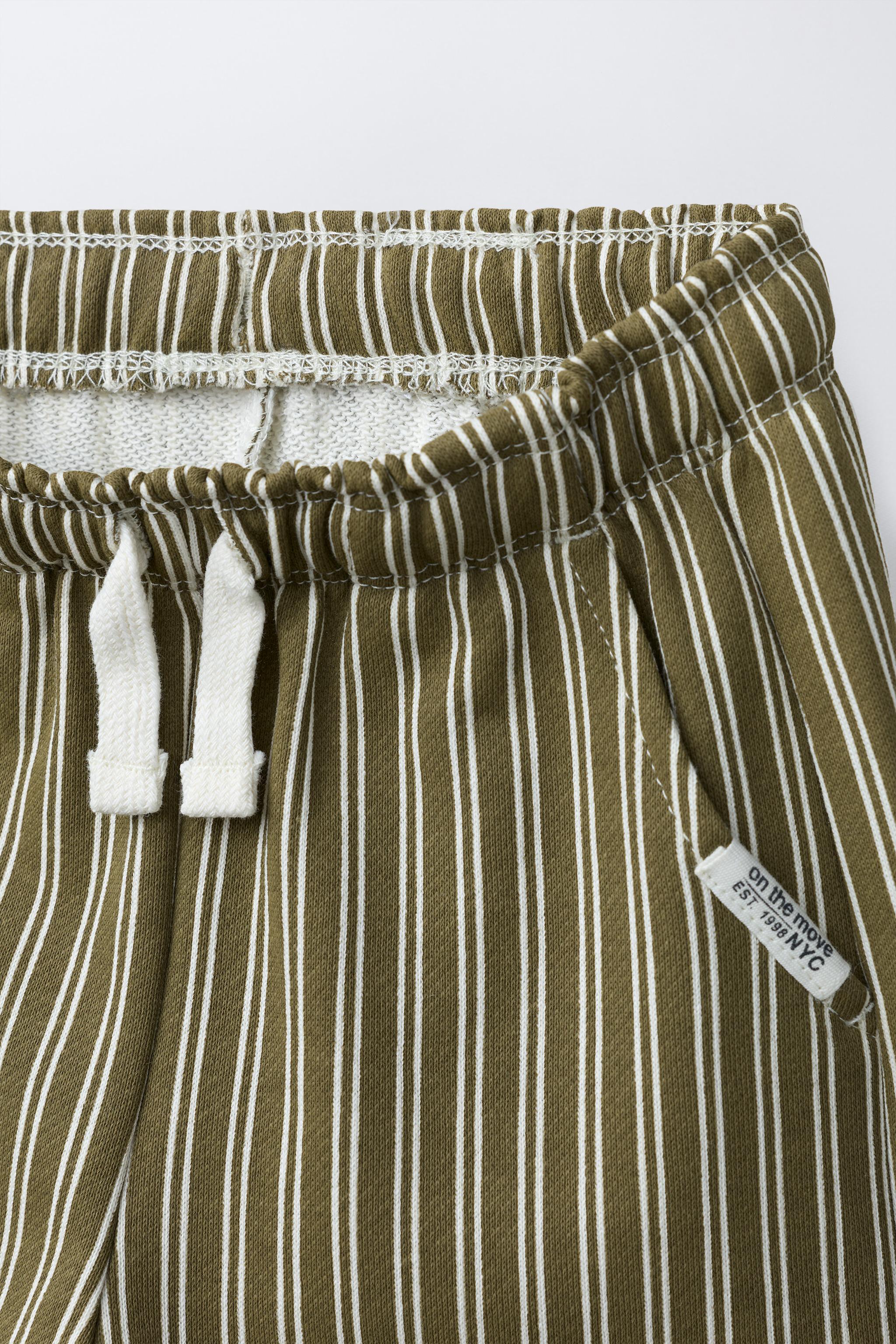PANTALON EN MOLLETON À RAYURES