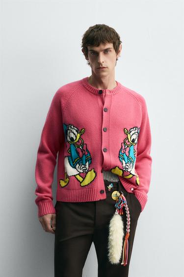 DONALD DUCK WOOL CARDIGAN HARRY LAMBERT FOR ZARA X DISNEY - Pink by Zara - Image 2