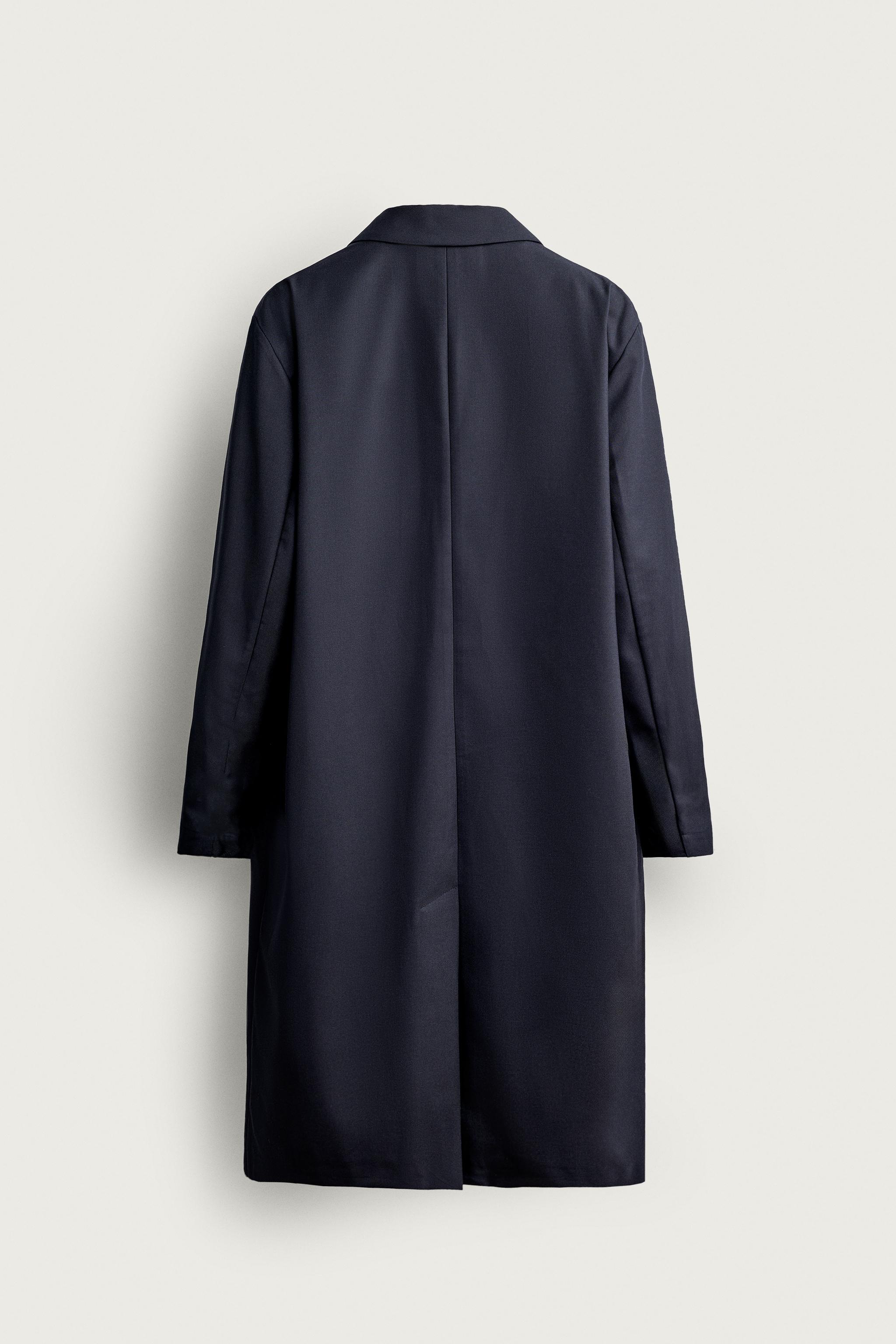 VESTE LONGUE COUPE DÉCONTRACTÉE AVEC LAINE
