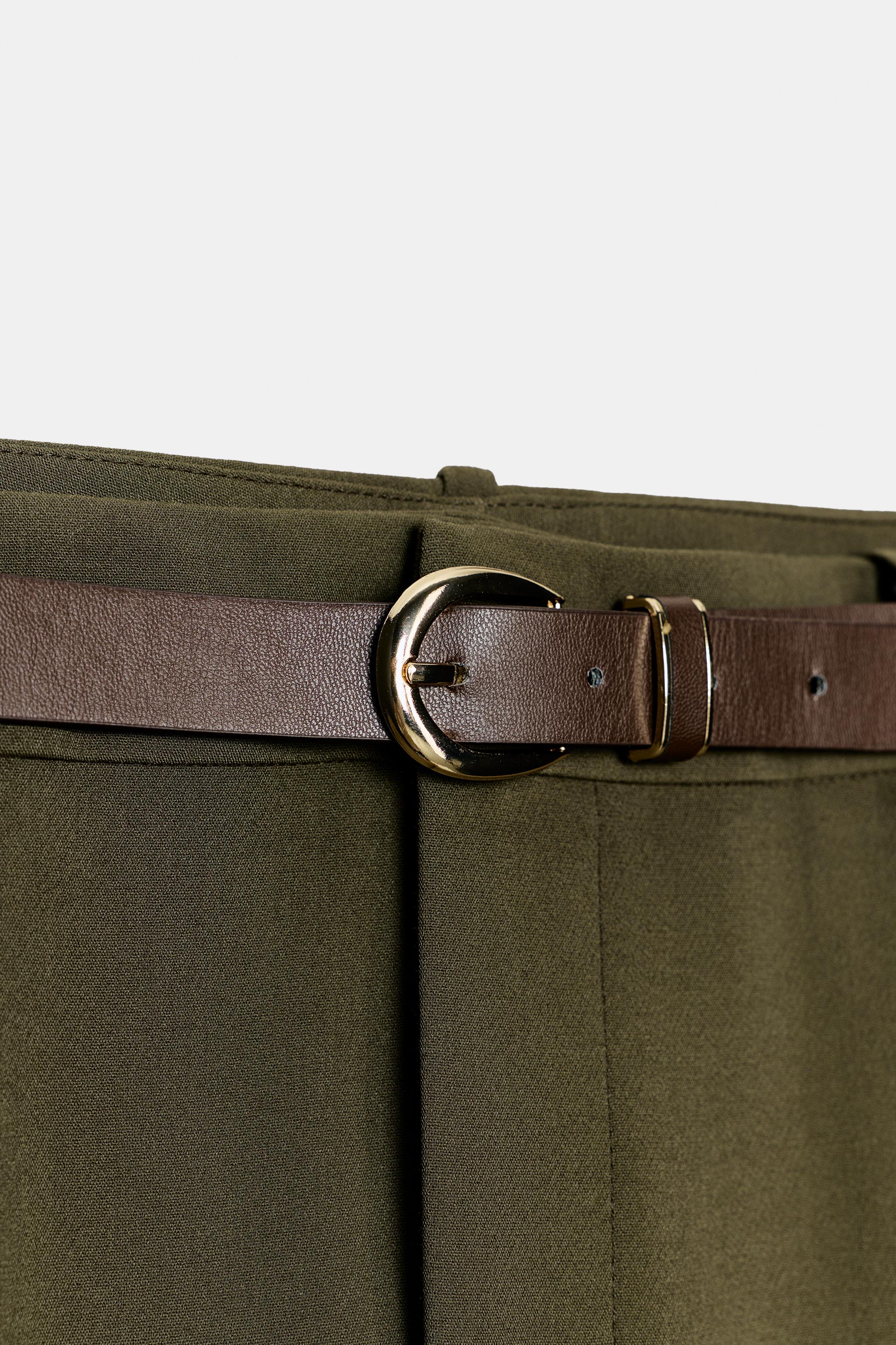 BELTED PLEATED PANTS