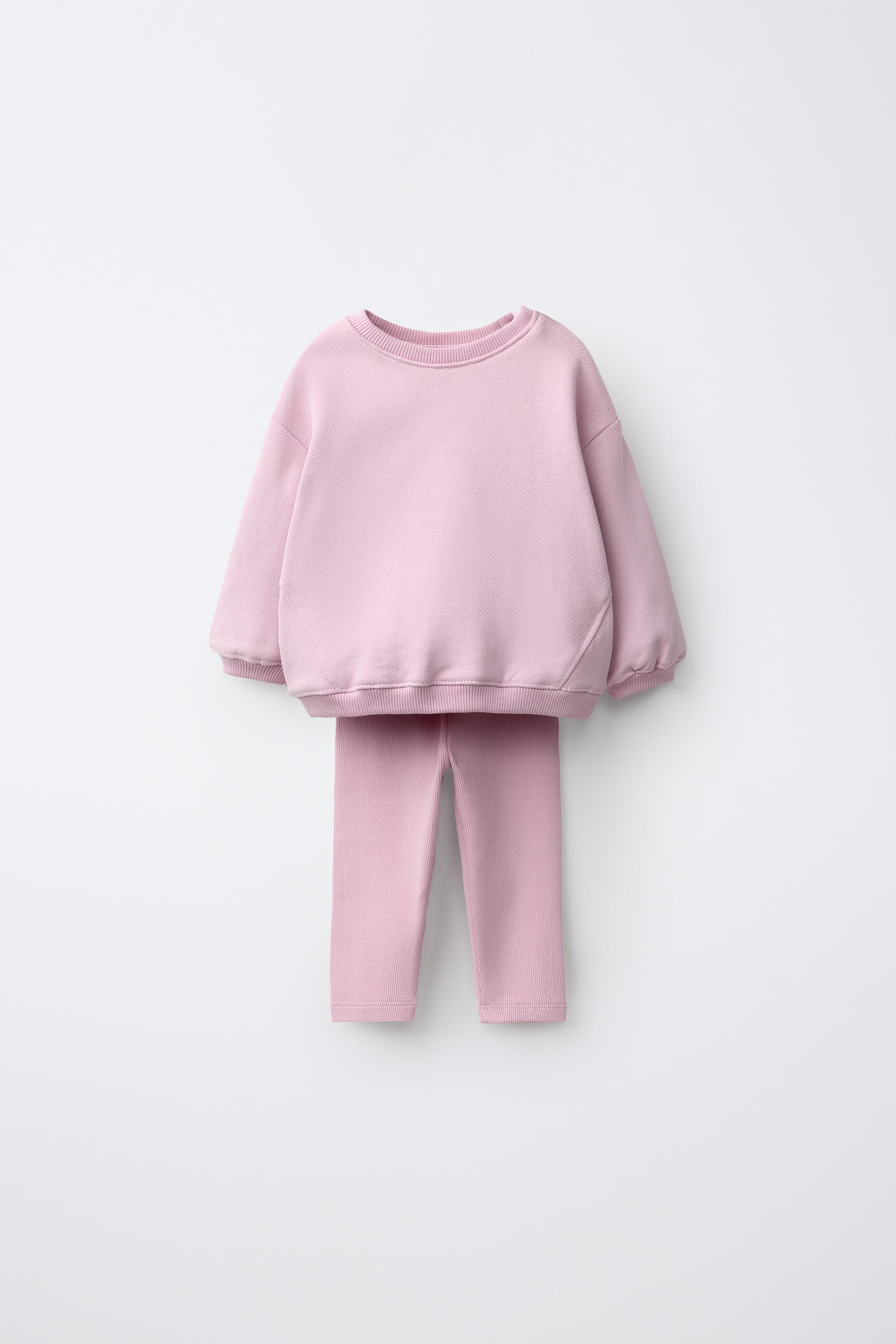 ラベルスウェット＆プレーンレギンス セット - ピンク | ZARA Japan / 日本