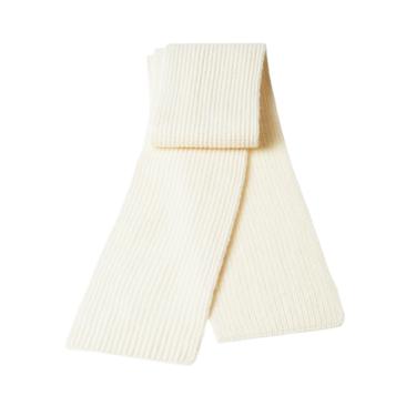 WOOL AND CASHMERE KNITTED SCARF - Ecru by Zara