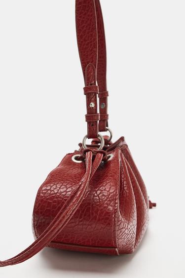 SAC PORTÉ ÉPAULE LONG FRONCÉ - Rouge de Zara - Image 4