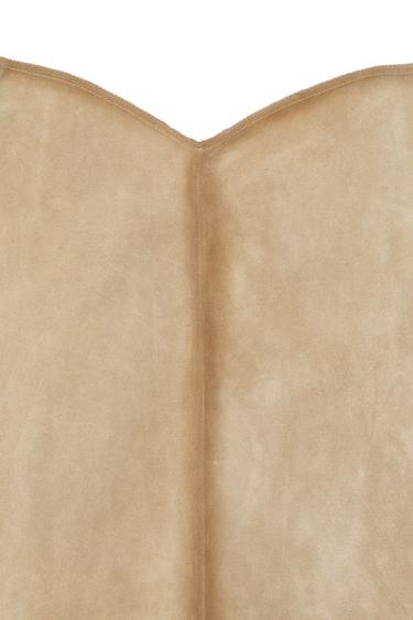REGULAR FIT SUEDE LEATHER OVERSHIRT - Brown / Taupe by Zara - Image 5