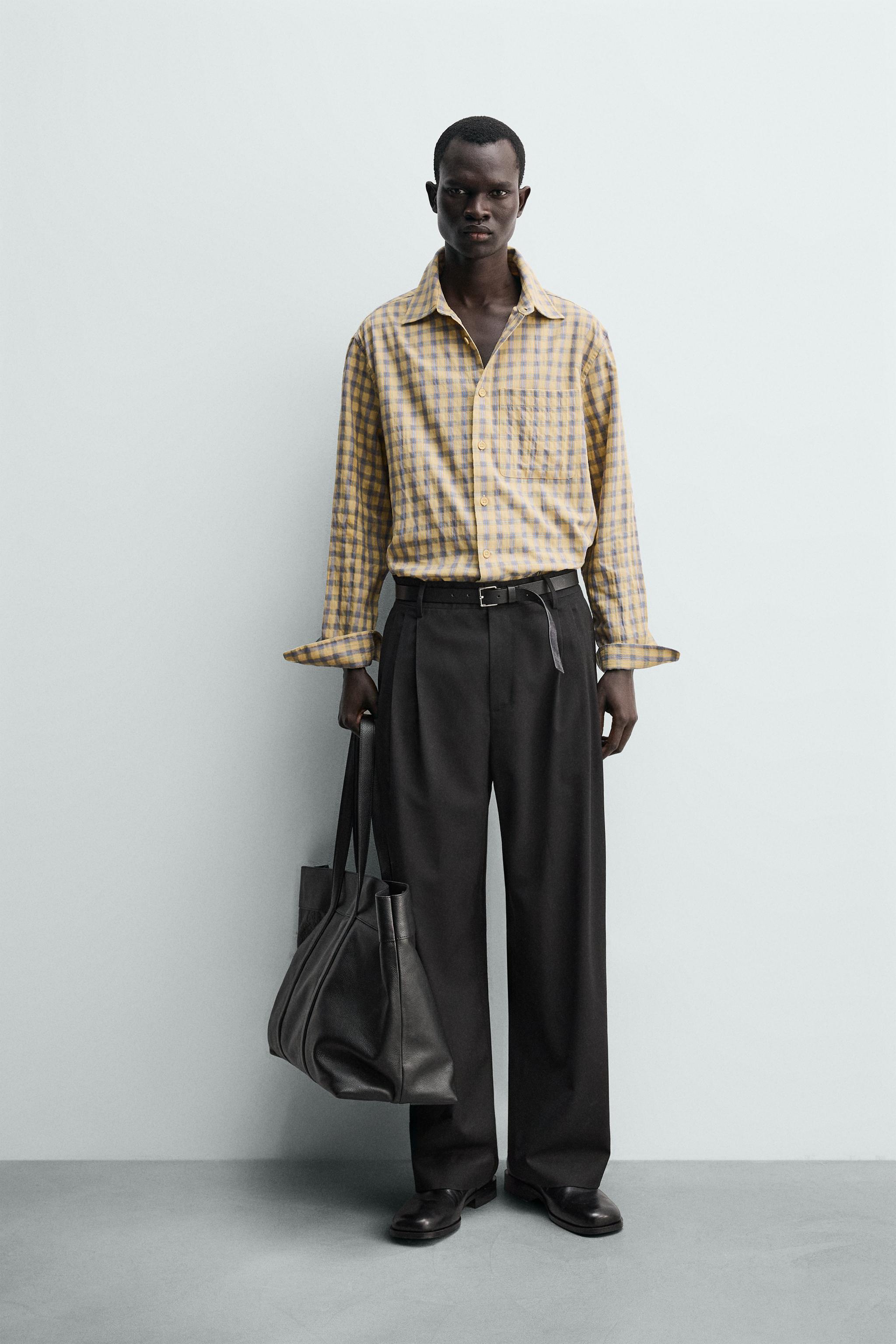 PLATS PLEASE チェック柄タンクトップ RELAXED FIT PLAID SHIRT - Butter | ZARA United States