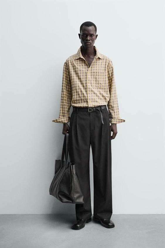 RELAXED FIT PLAID SHIRT