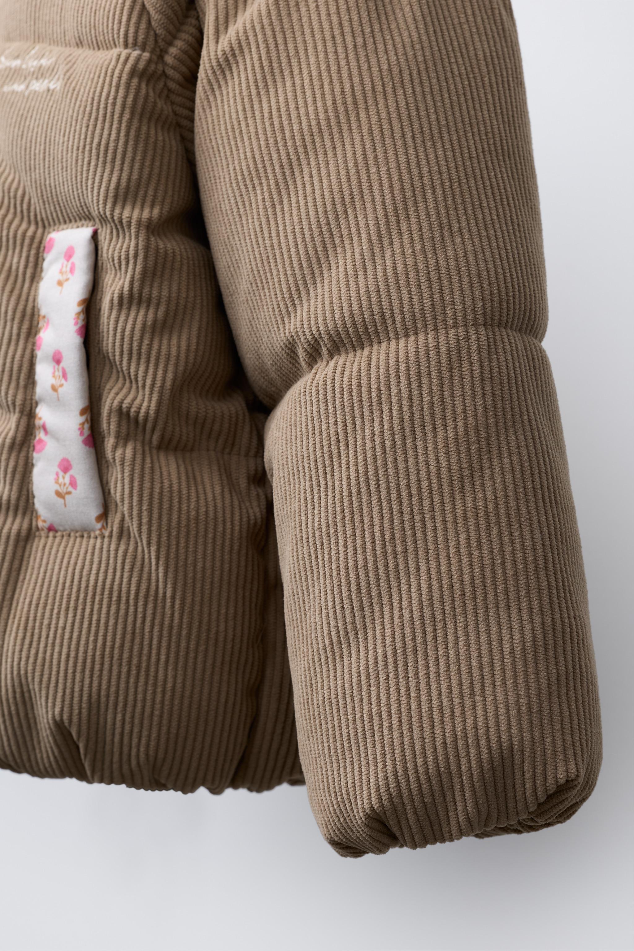 パッチワークコーデュロイパフジャケット - ゴールデンブラウン | ZARA 
