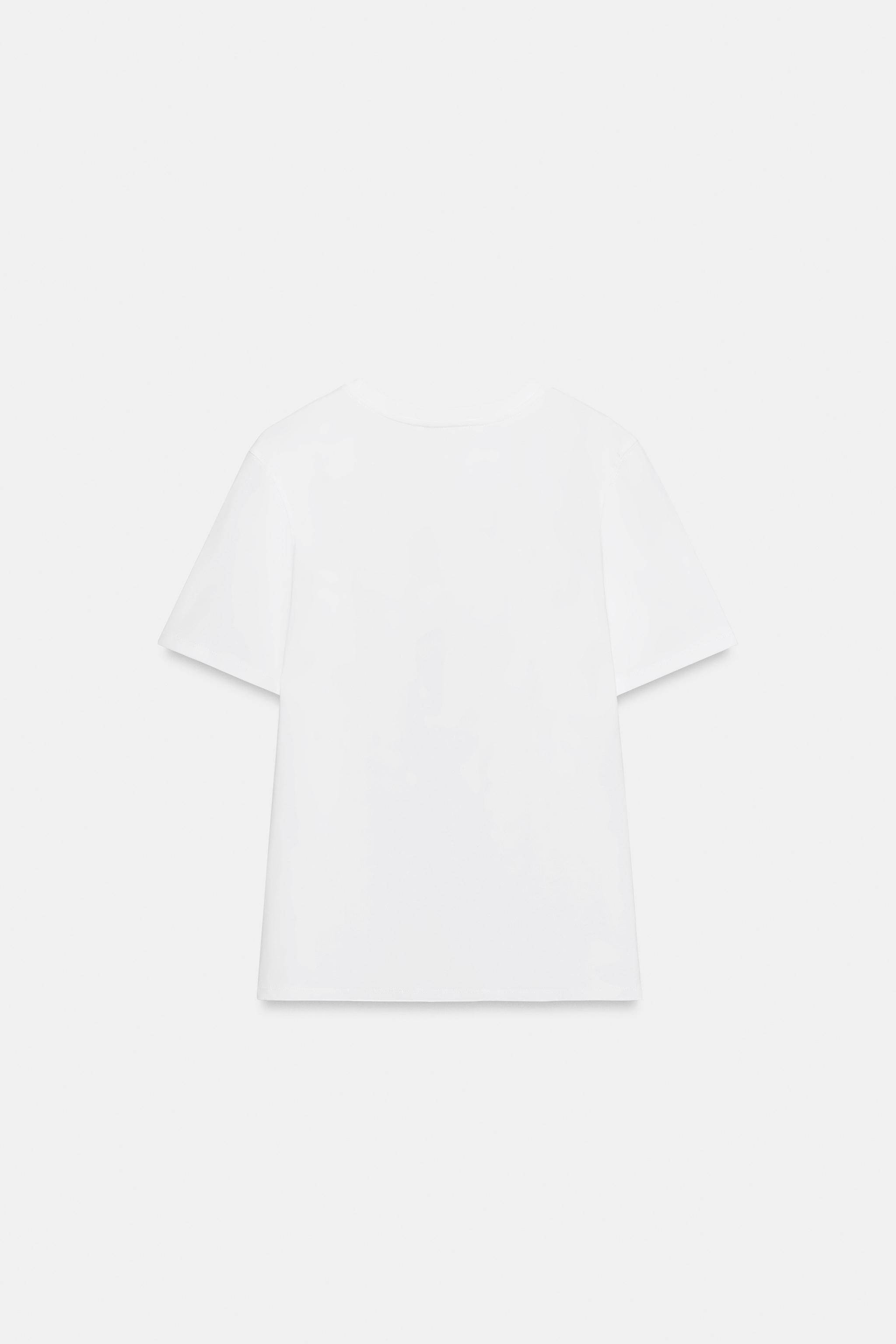 KABARTMA ÇİÇEK DESENLİ T-SHIRT - Görsel 5