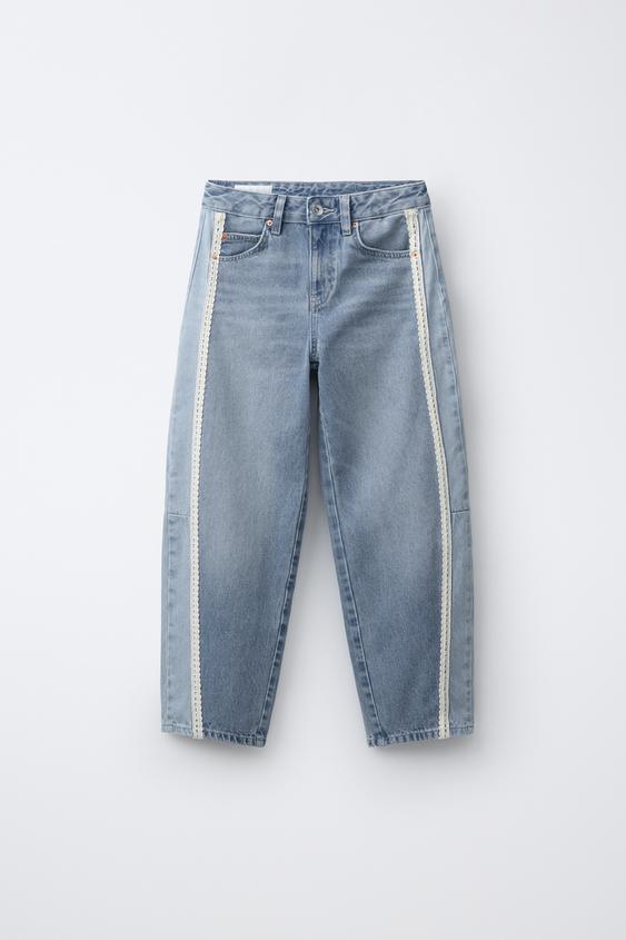 JEANS BALLOON BORDADO - Azul de Zara - Imagen 0