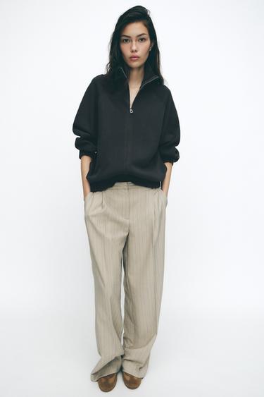 SOFT-SWEATSHIRT MIT REISSVERSCHLUSS - Graphit von Zara