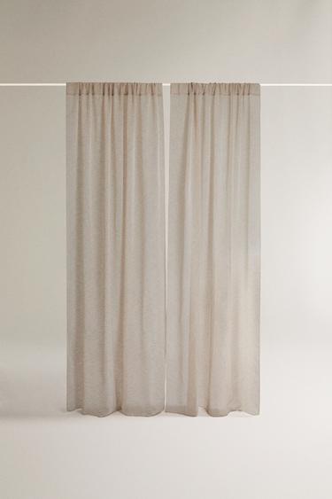CORTINA LINO BAJA OPACIDAD (SET DE 2) - Beige claro de Zara - Imagen 0