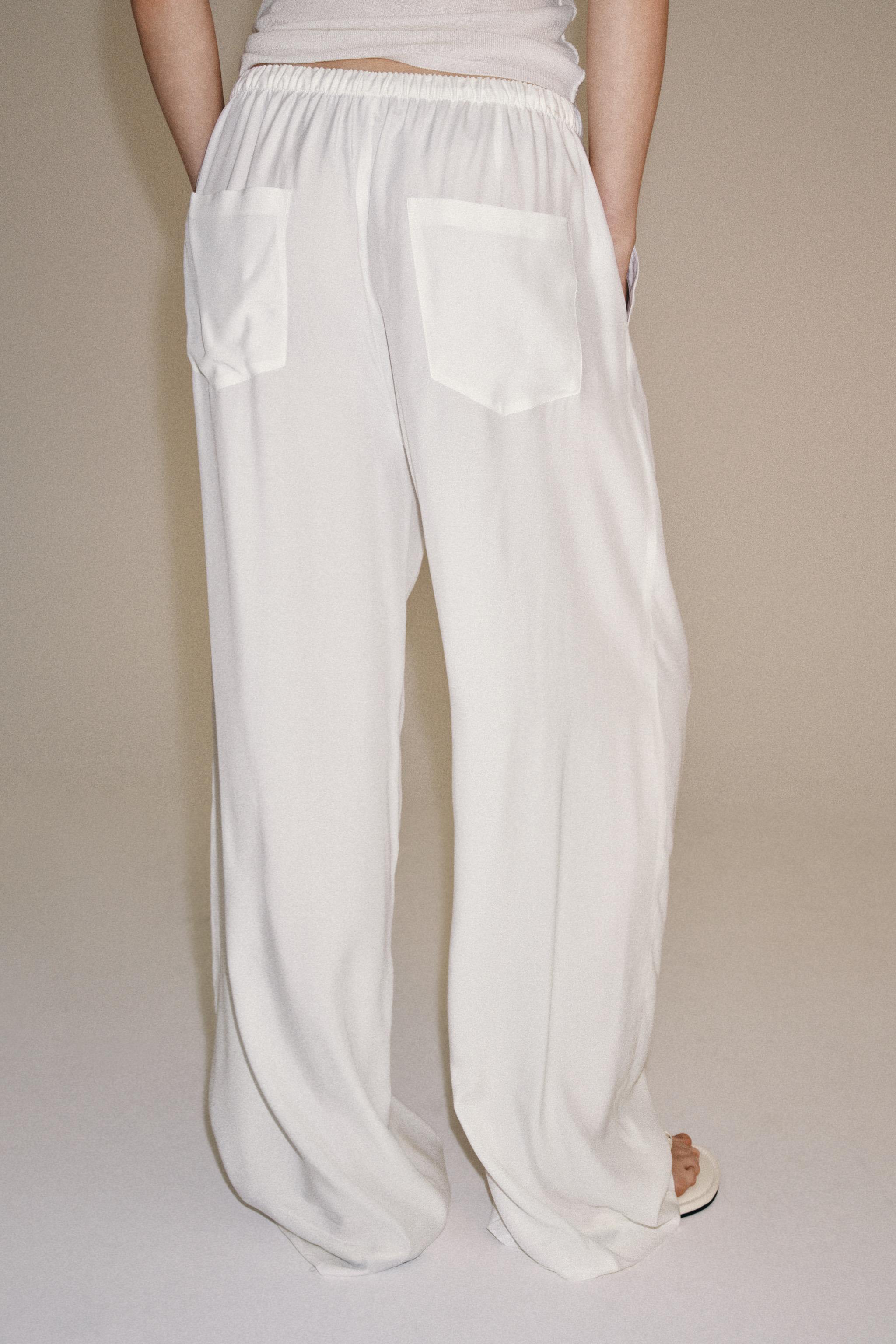 Женские брюки Zara ZW COLLECTION FLOWY TROUSERS — фото 4