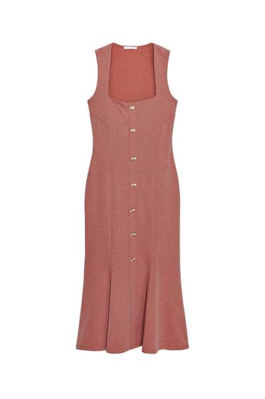PIQUÉ-KLEID MIT KNÖPFEN - Orange von Zara - Bild 0