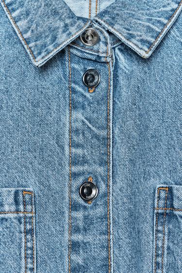 COMBINAISON COURTE EN DENIM Z1975 À MANCHES COURTES - Bleu moyen de Zara - Image 8