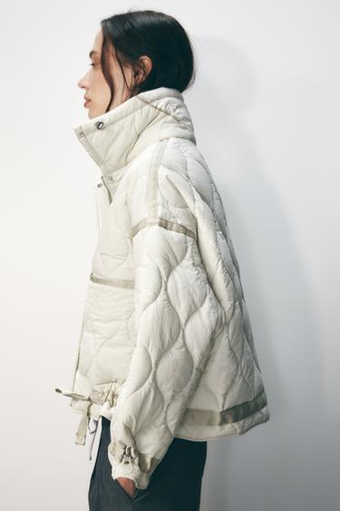 ZW COLLECTION WATER-REPELLENT PUFFER JACKET - Ecru by Zara
