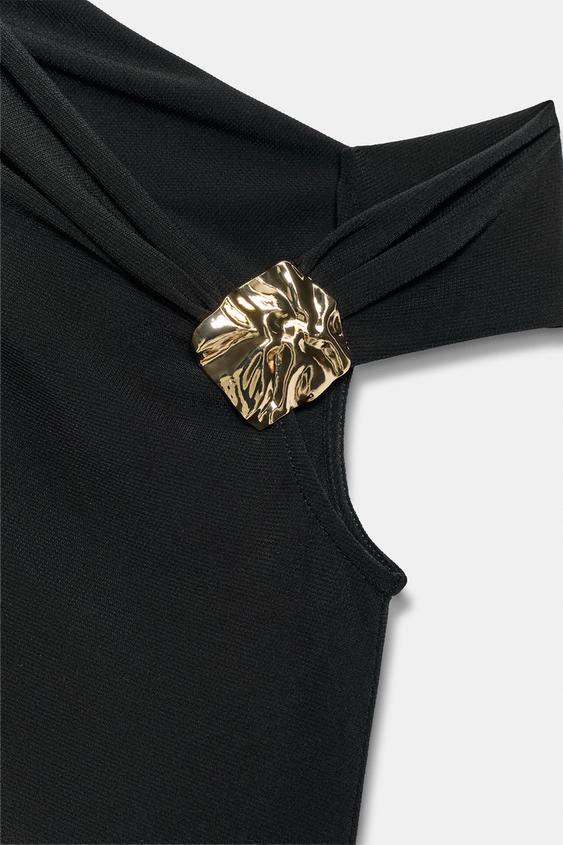 BODY ASYMÉTRIQUE BIJOU - Noir de Zara - Image 7