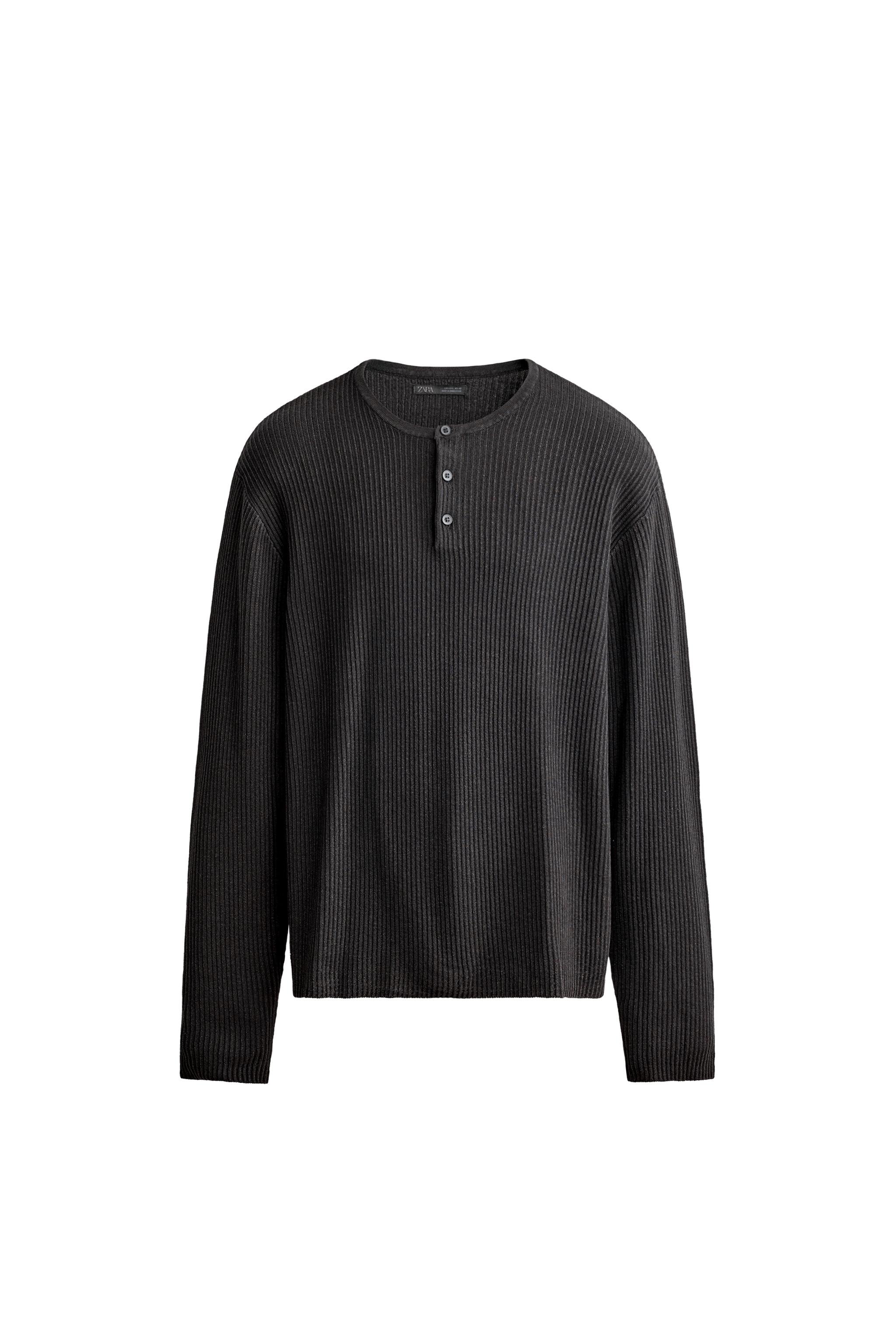 HENLEY KNIT T-SHIRT - Faded navy | ZARA United States