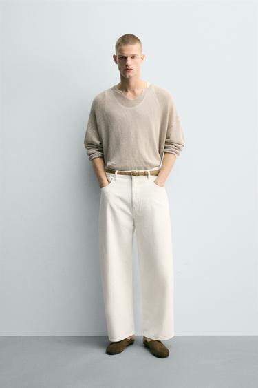WIDE-LEG JEANS - White by Zara