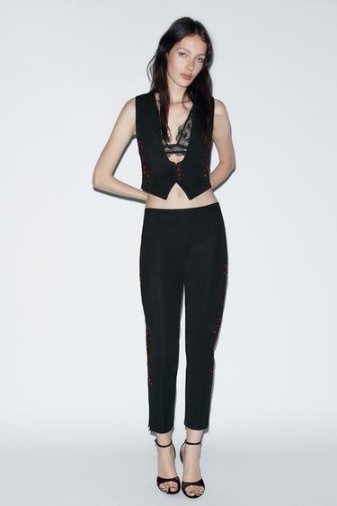 CHALECO BORDADO - Negro de Zara - Imagen 0