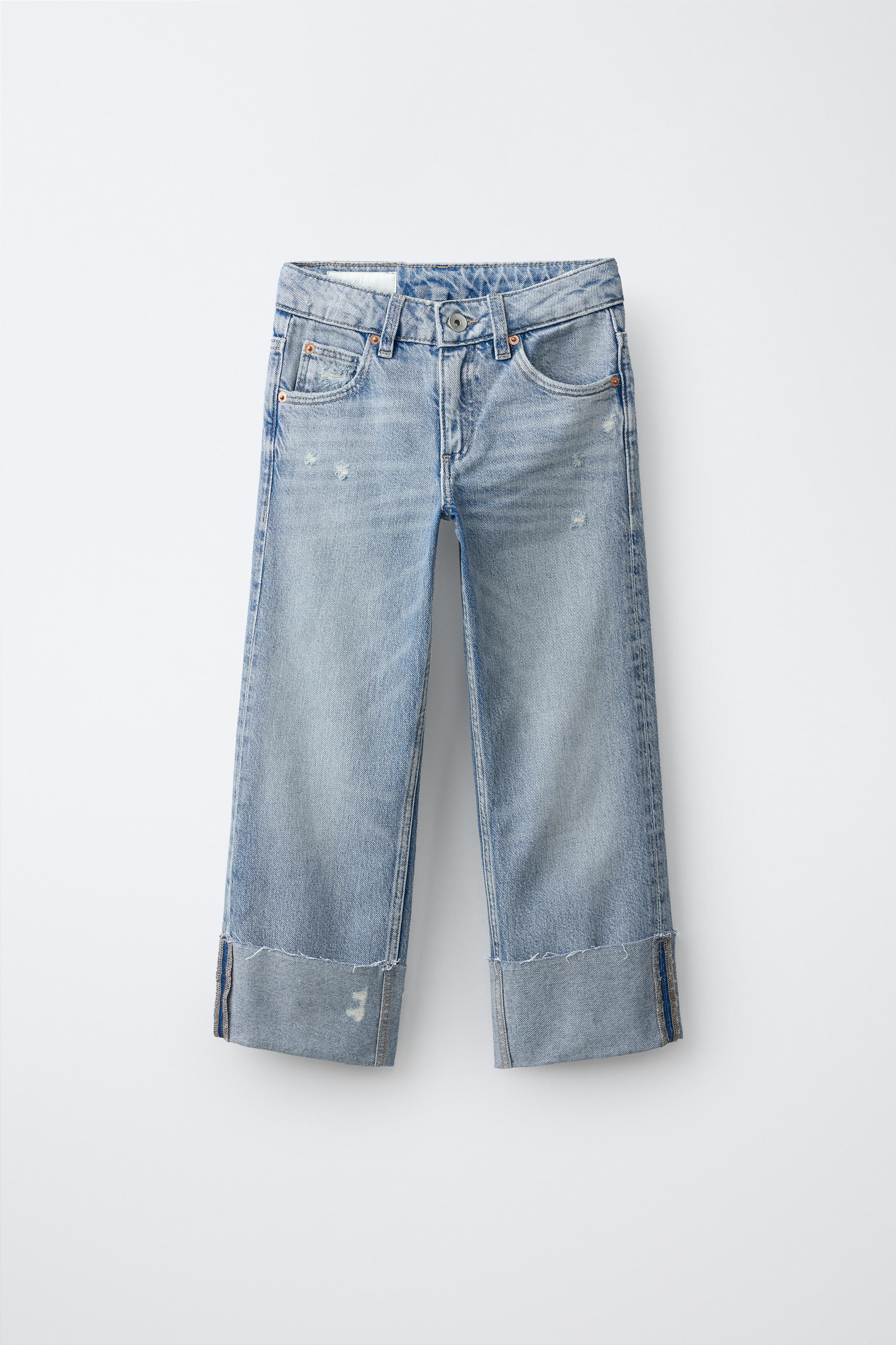 ロールアップ ストレートデニムパンツ - ライトブルー | ZARA Japan / 日本