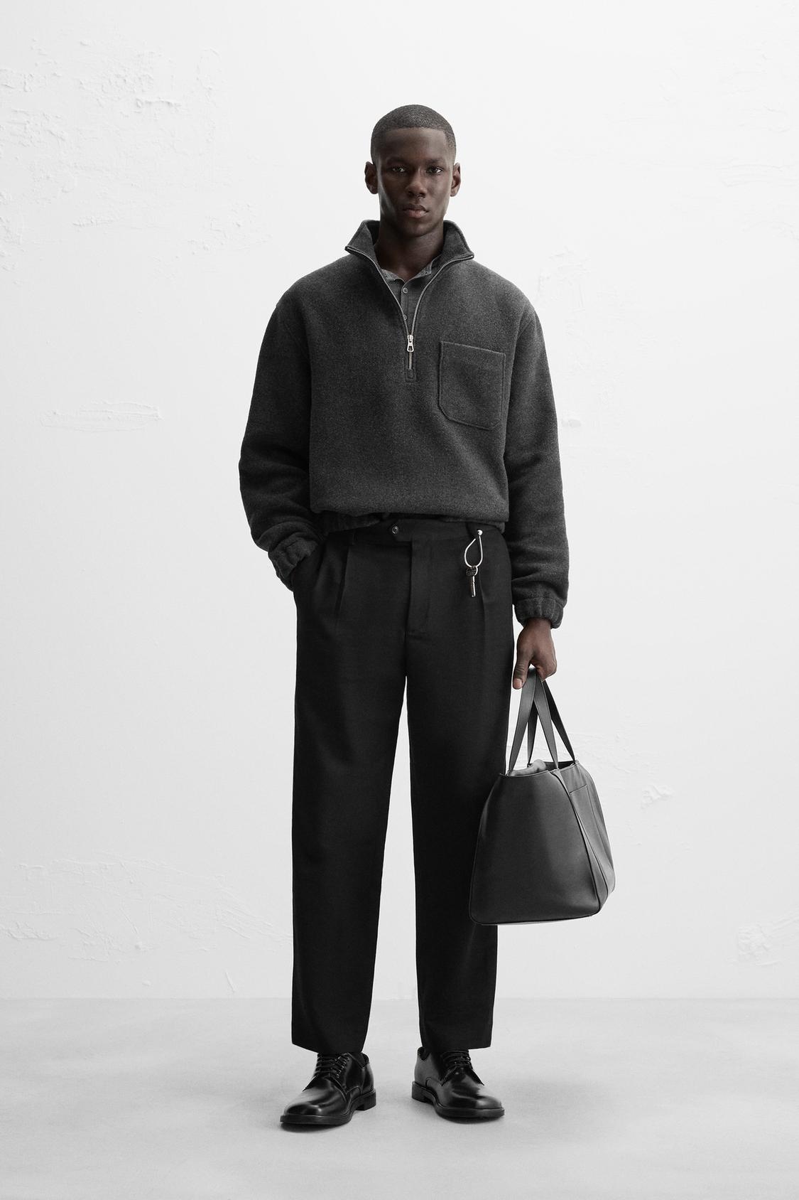 ФЛИСОВАЯ ТОЛСТОВКА ZARA НА МОЛНИИ С ЧЕТВЕРТЬЮ