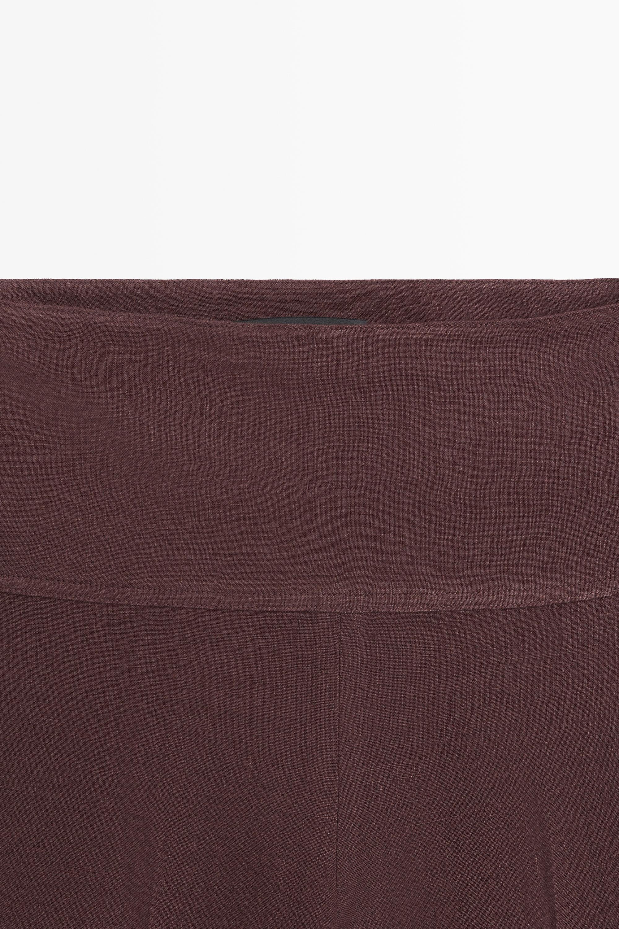 100% linen mid-waist flared pants