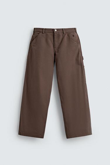 CALÇA BOLSO CARPINTEIRO - Cor de telha escuro da Zara