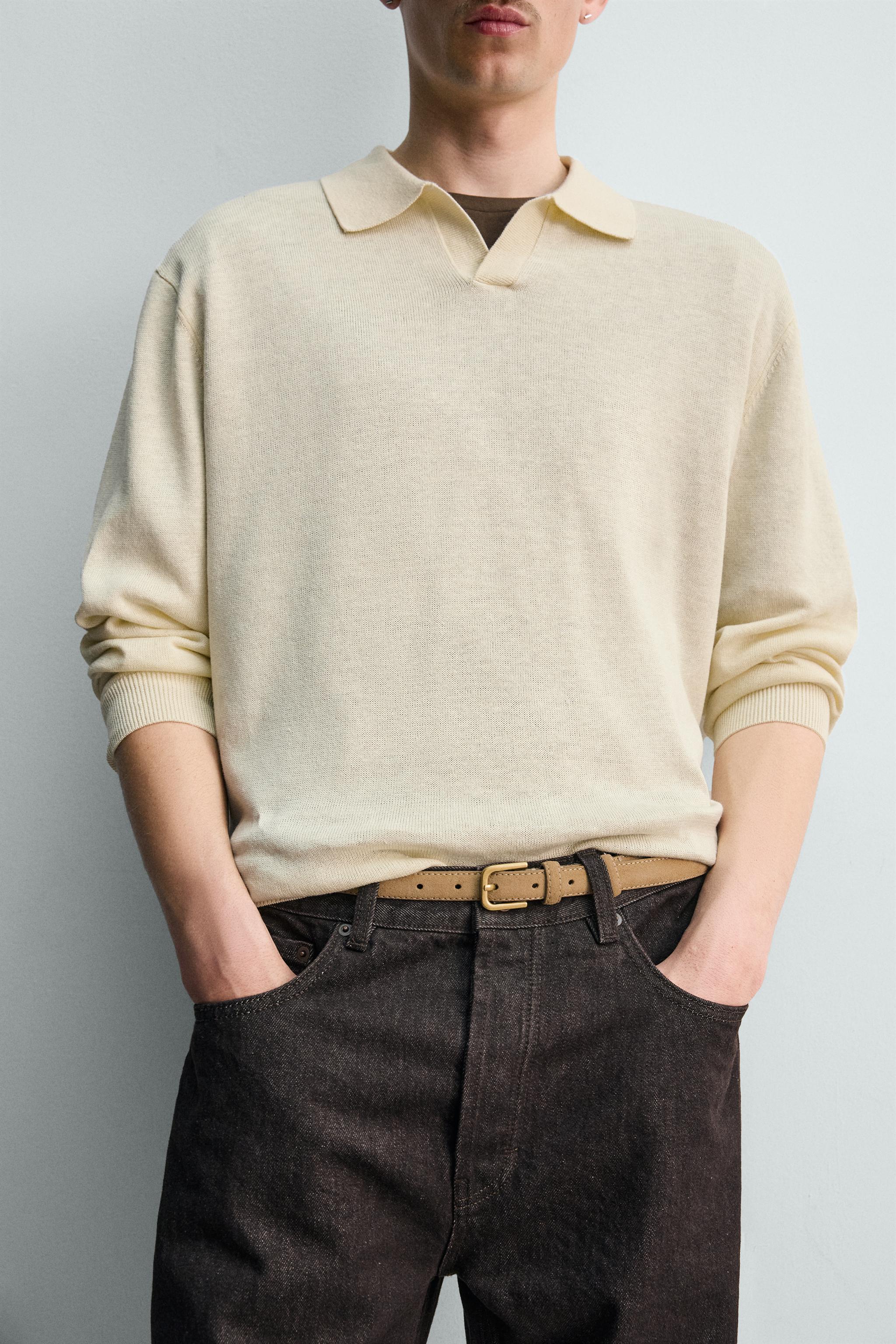 HEMP-COTTON KNIT POLO SHIRT