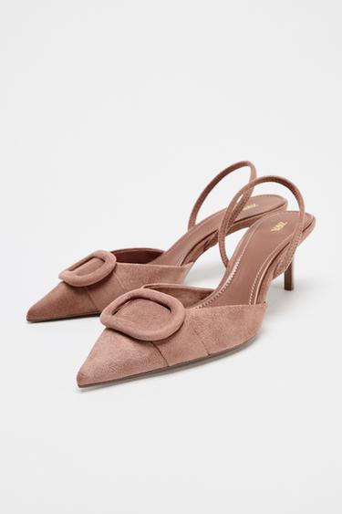 Zara SLINGBACK APPLIQUÉ HEELS - Pink